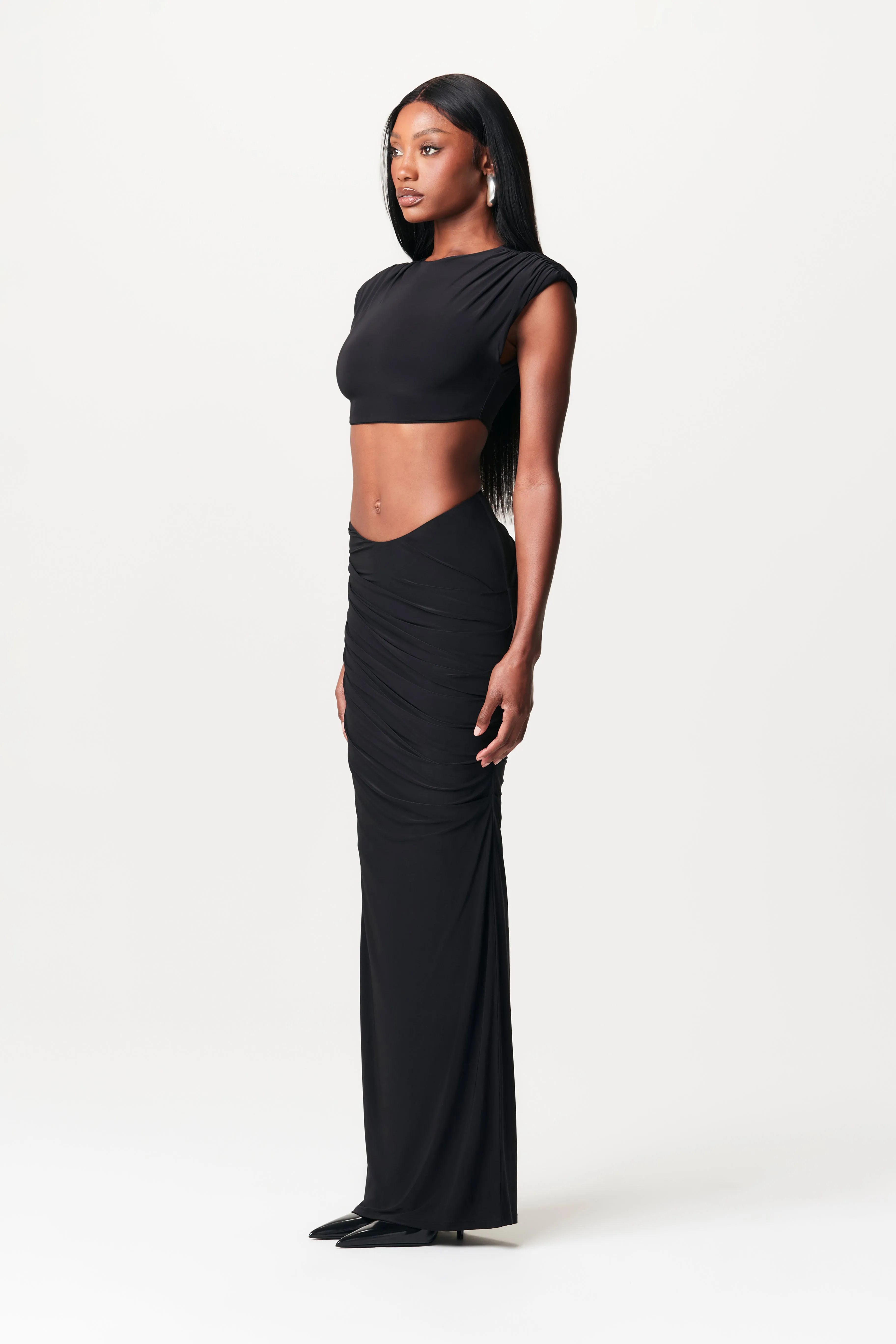 Hourglass Scoop Waist Maxi Skirt