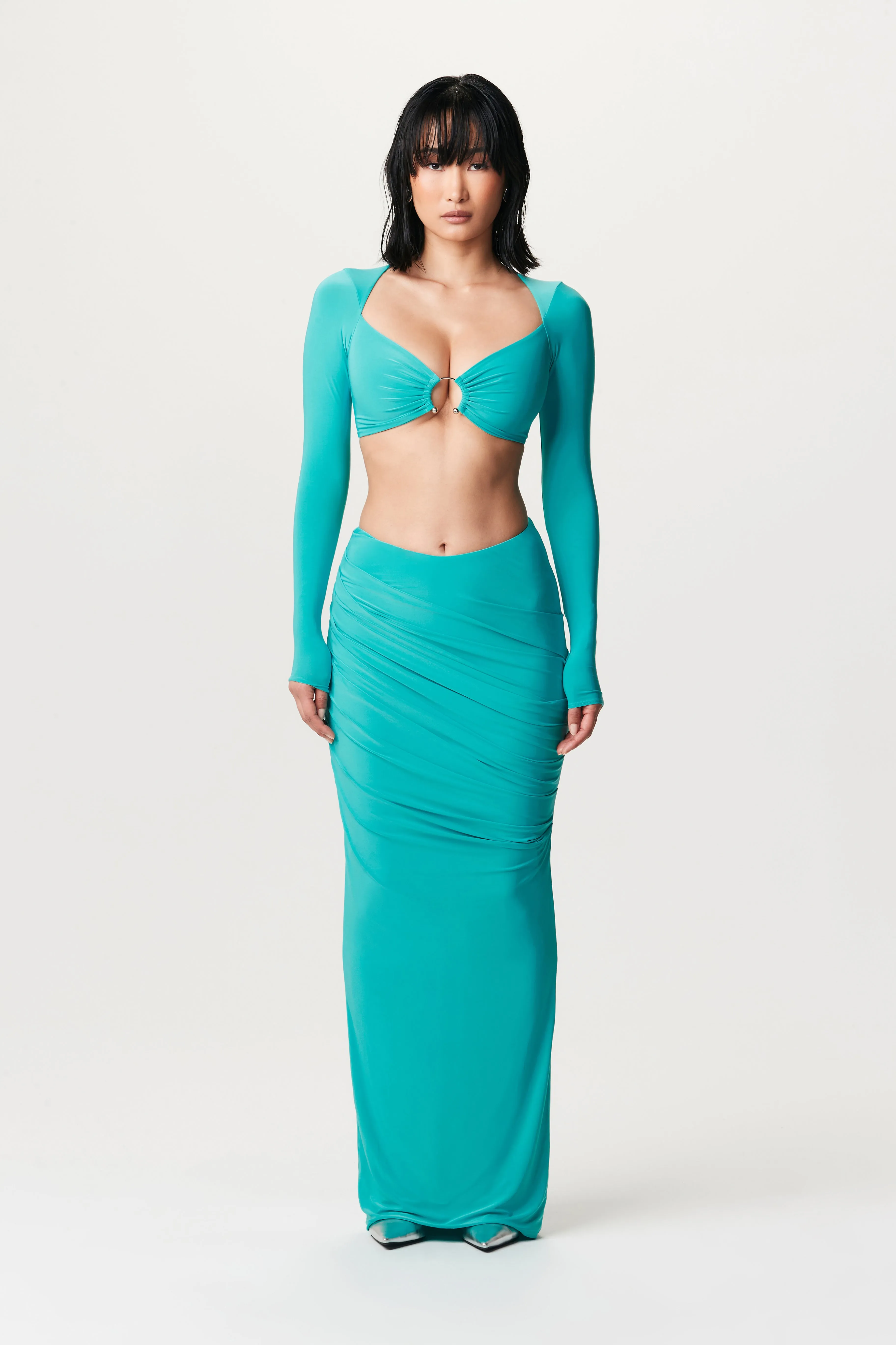 Hourglass Scoop Waist Maxi Skirt