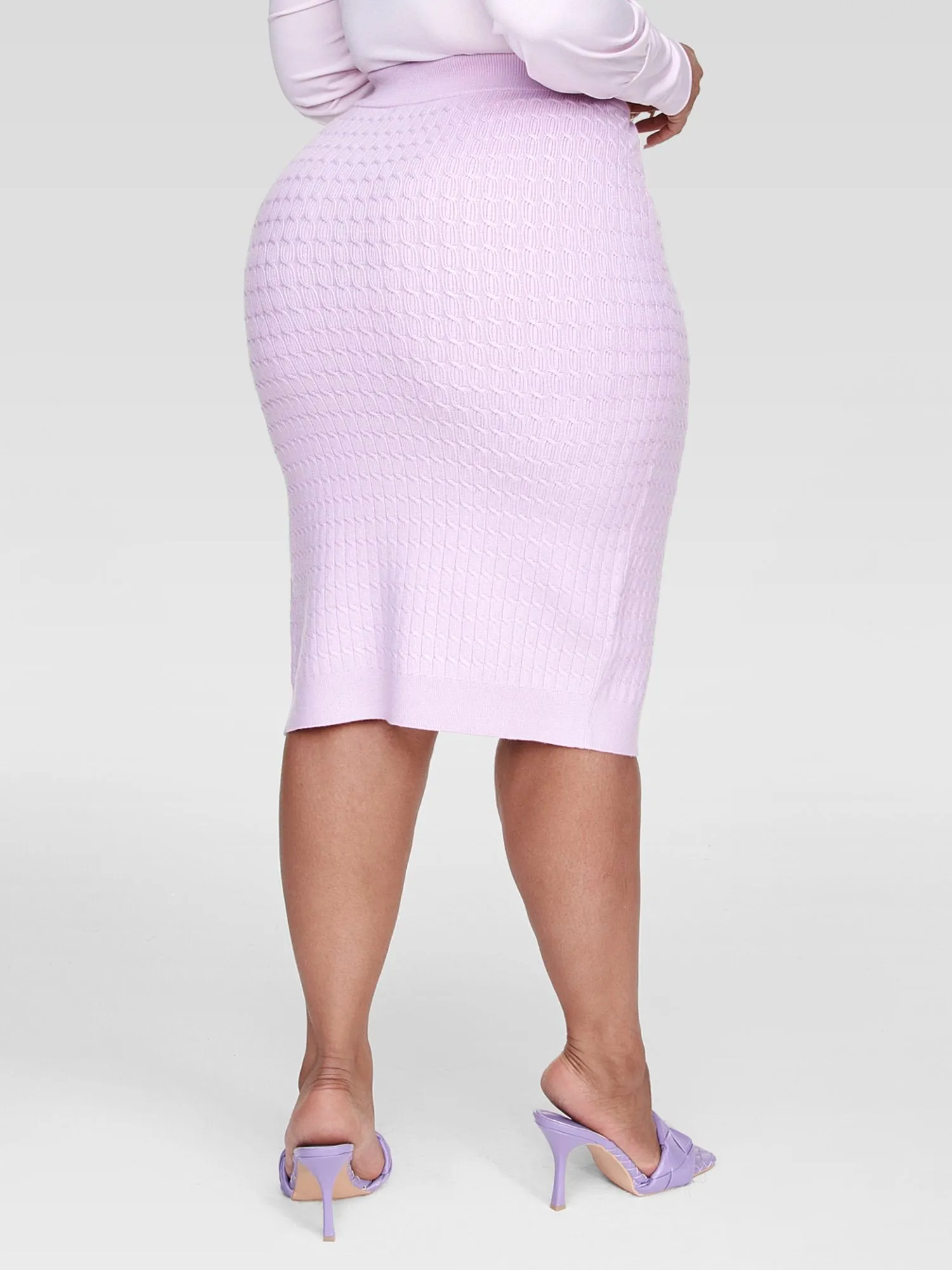 Iris Cable Knit Midi Sweater Skirt