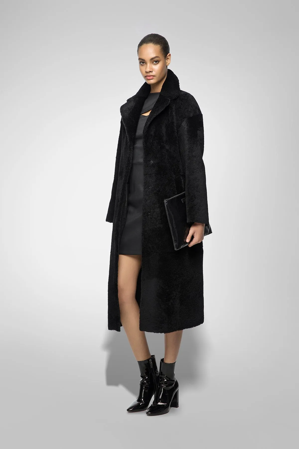 Jennifer - Black Shearling Coat