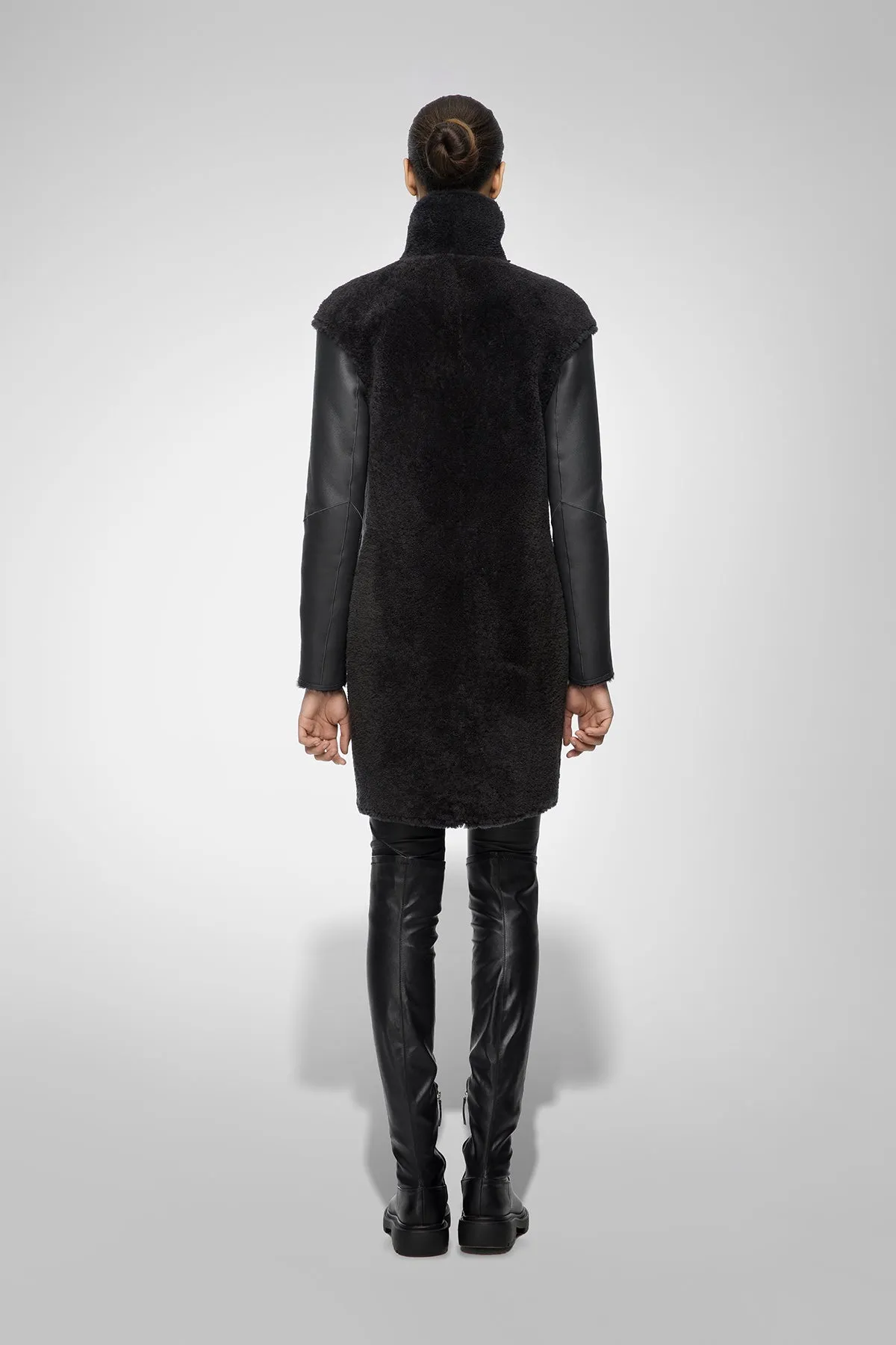 July - Anthracite Shearling Coat