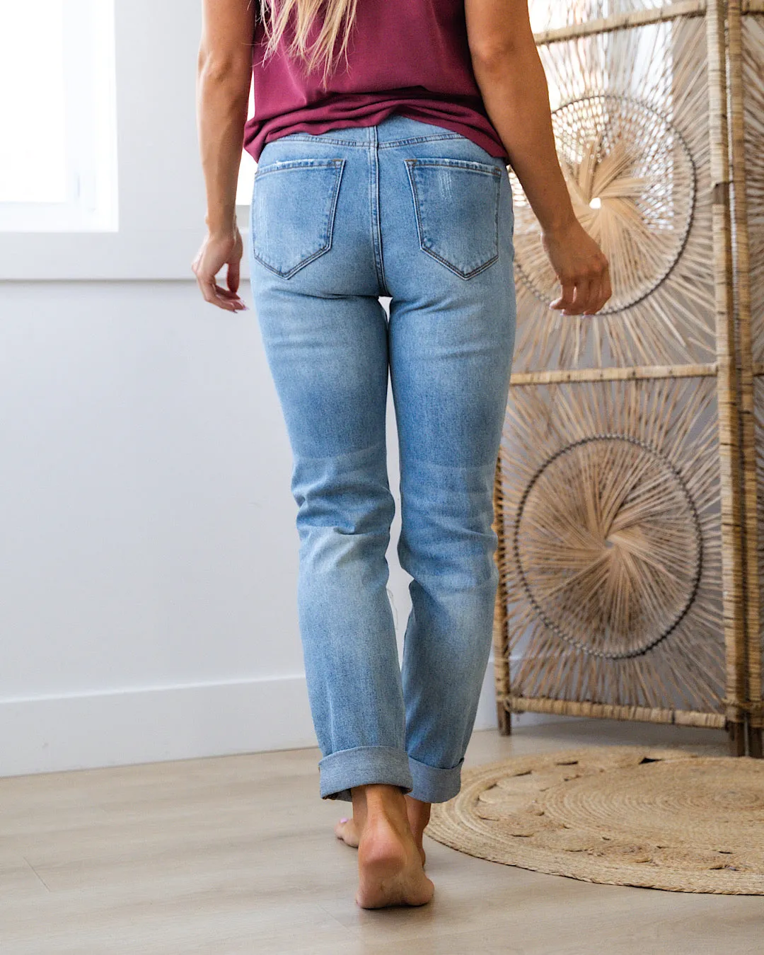 KanCan In Plain Sight Distressed Mom Jeans