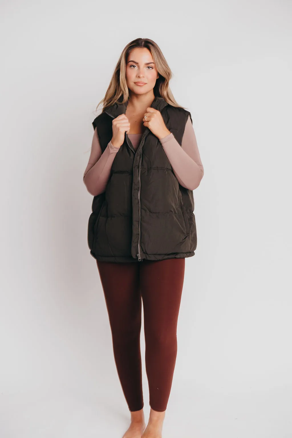 Kelsey Vest in Black Olive