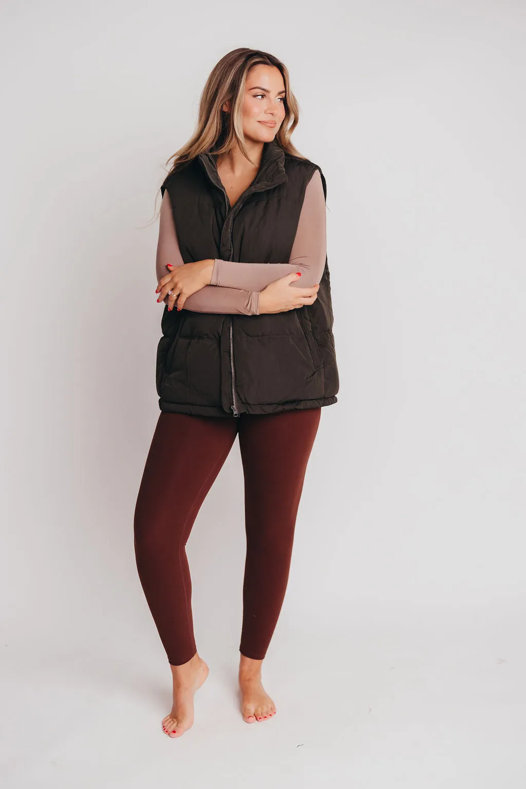 Kelsey Vest in Black Olive