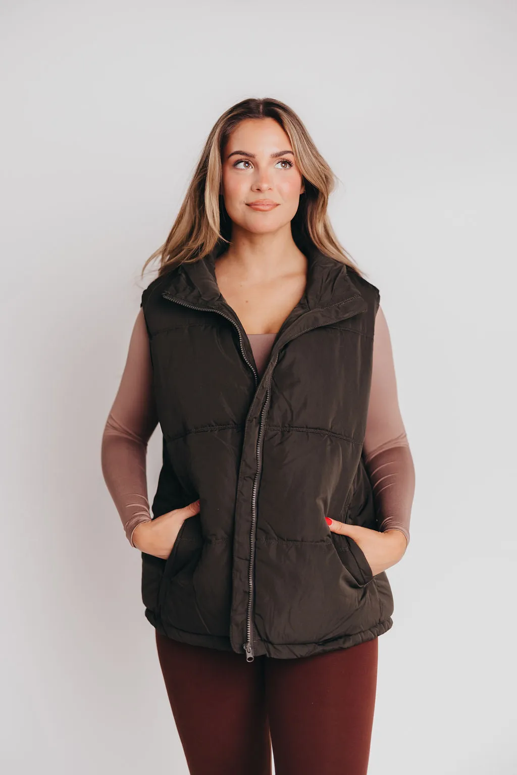 Kelsey Vest in Black Olive