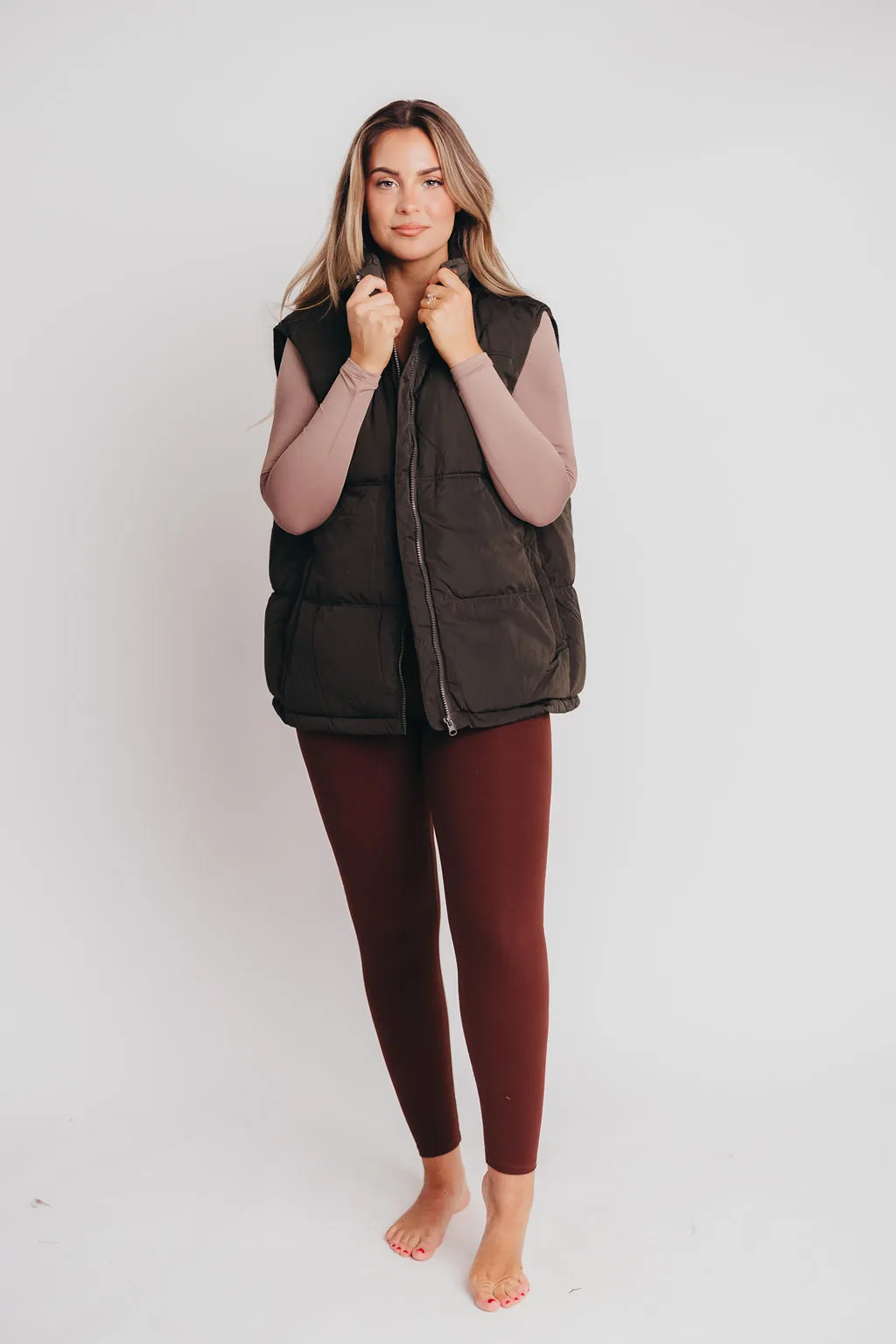 Kelsey Vest in Black Olive