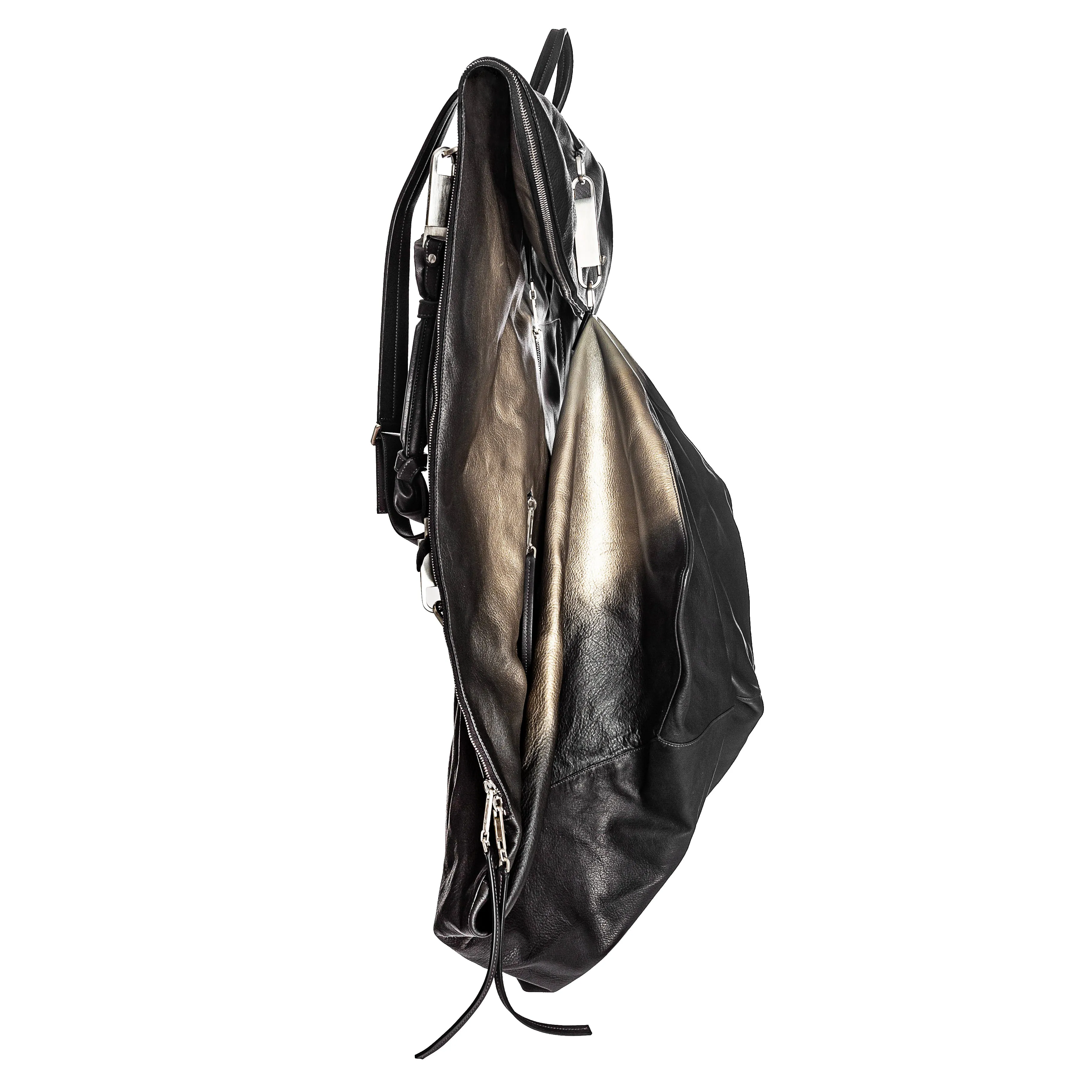 Larry Degrade Metallic Gradient and Black Leather Mega Duffle