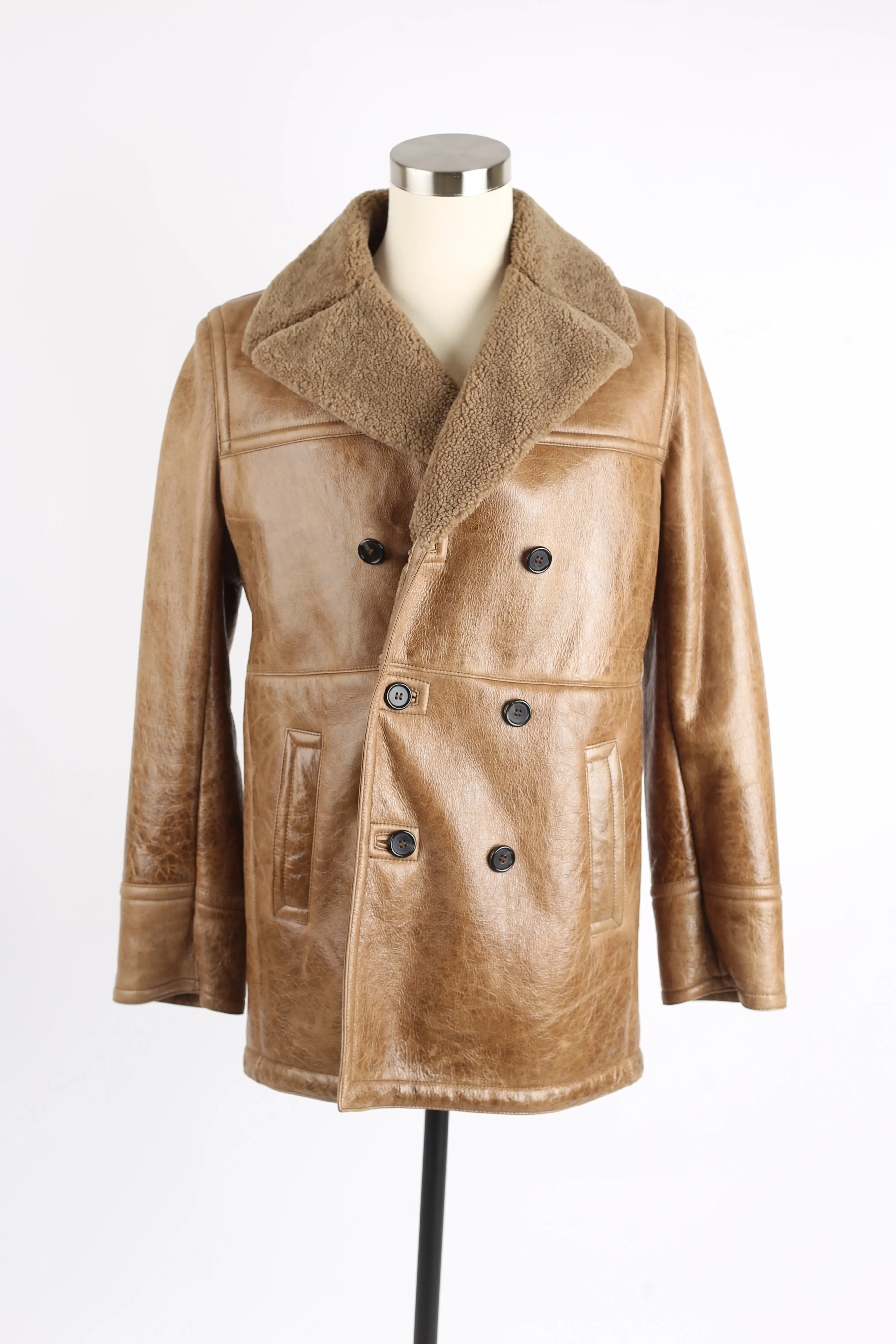 Leather Shearling Lined Coat