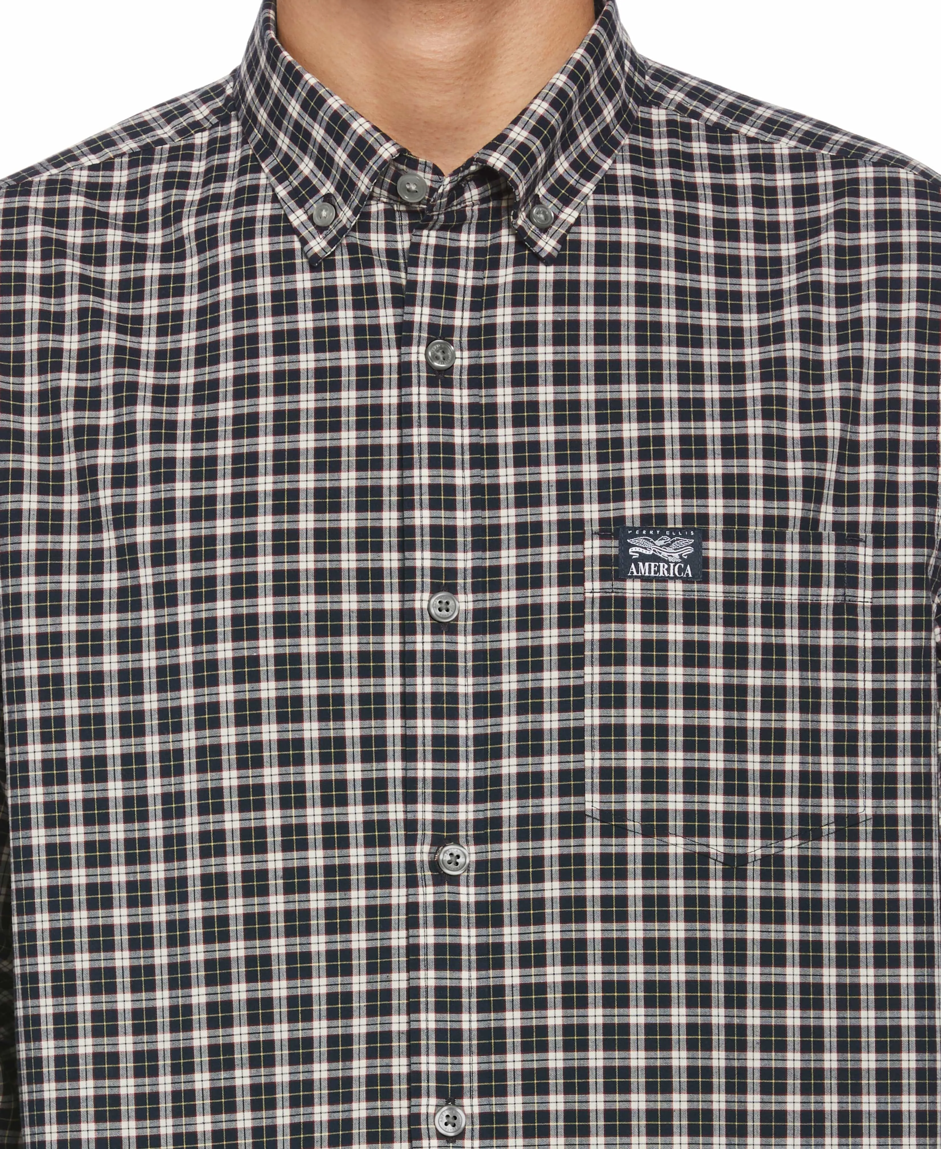 Long Sleeve Plaid Poplin Shirt