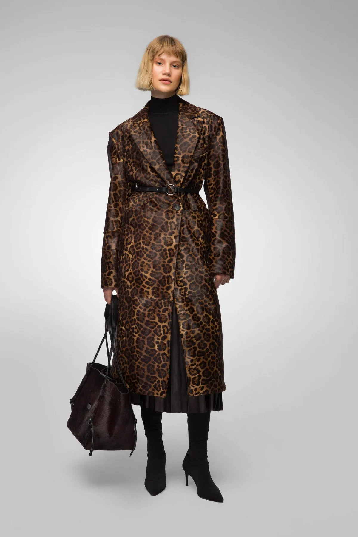 Margueritte - Brown Leopard Shearling Coat