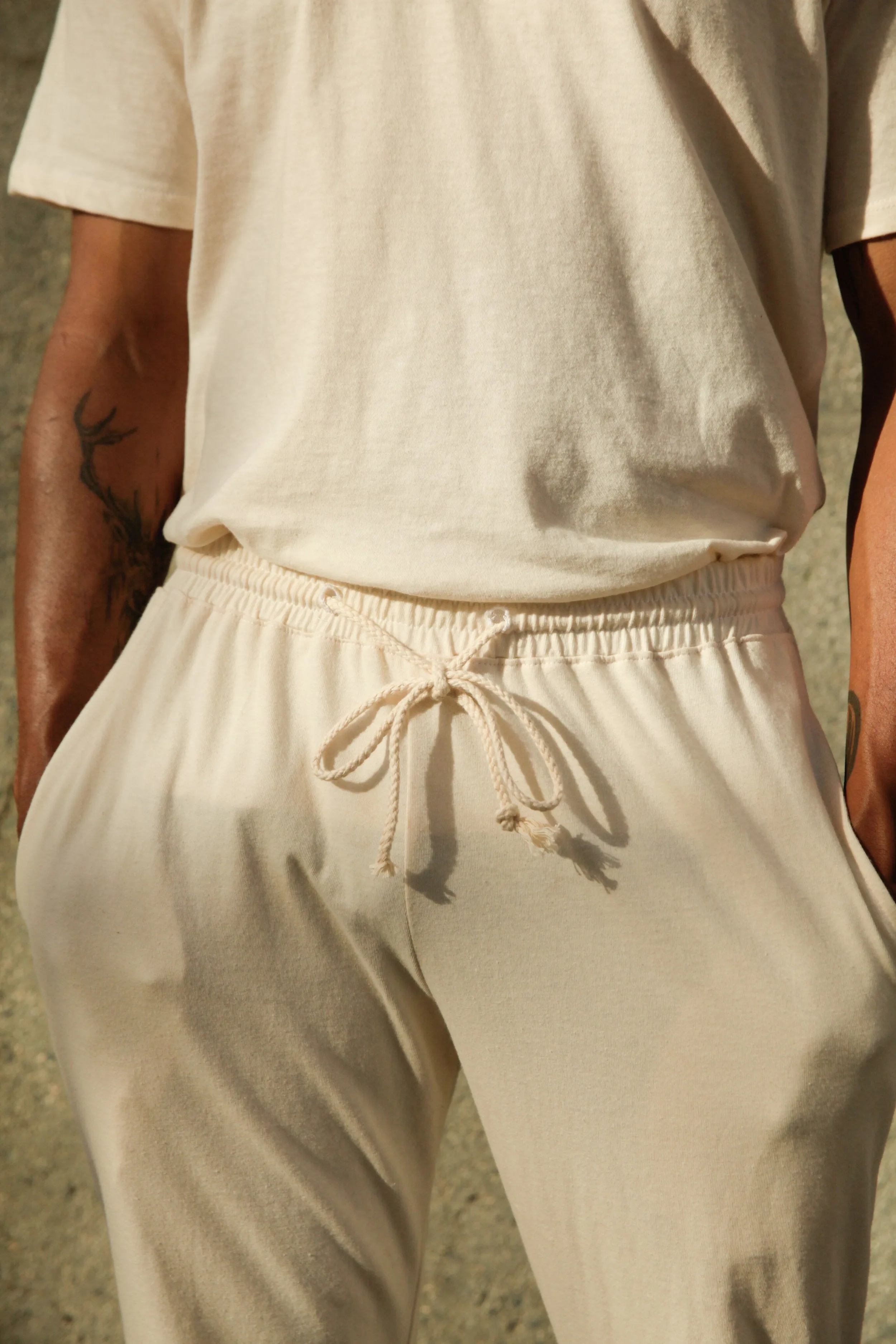 Men's Organic Jogger Pants in Natural