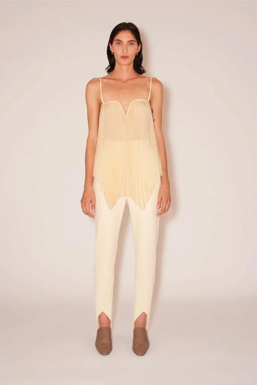 Nanushka Darby Jersey Stirrup Pant - Creme