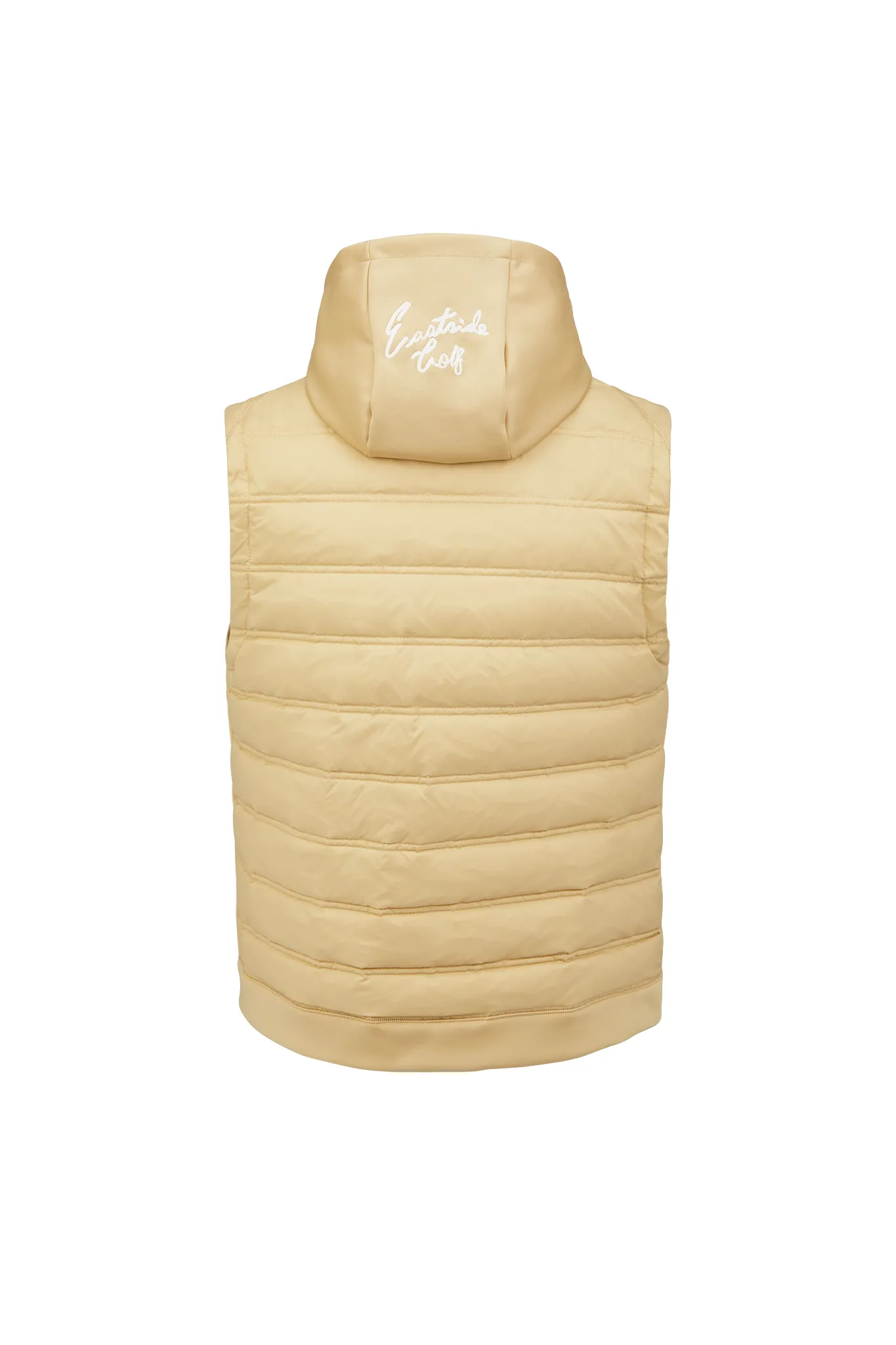 Pale Khaki Men's Hooded Puffer Vest