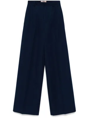 pinstripe wide-leg trousers