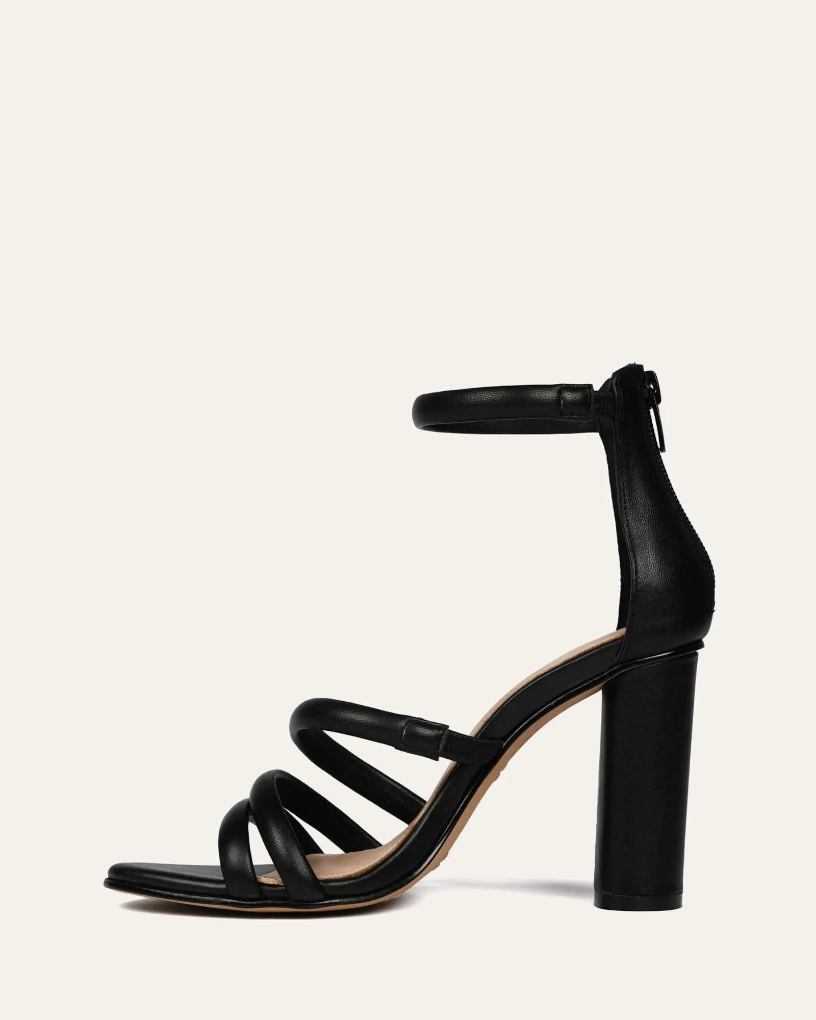 PIPPIN HIGH HEEL SANDALS BLACK LEATHER