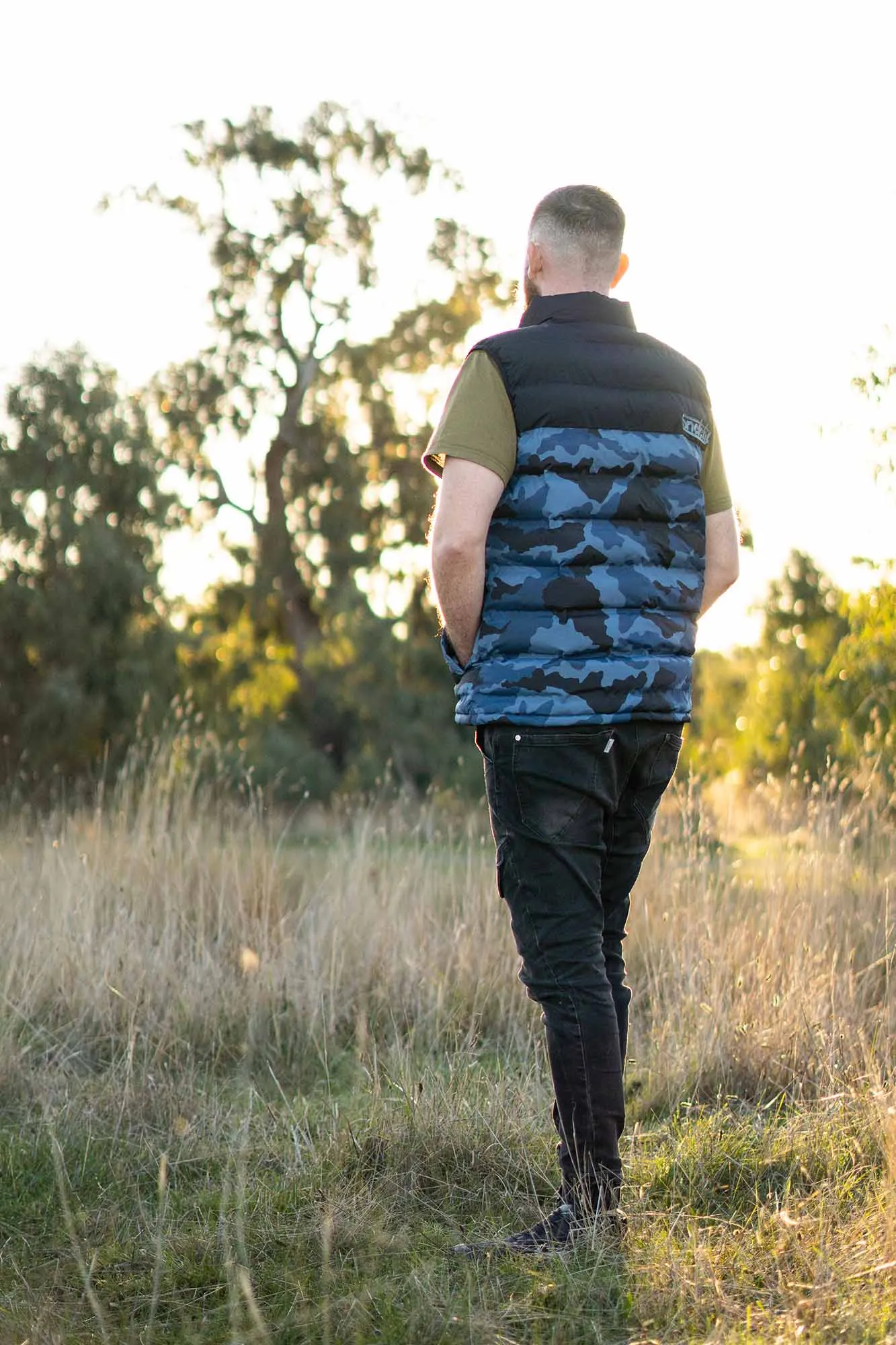 Puffer Vest Camo Petrol