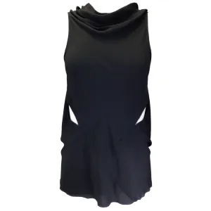 Rick Owens Black Skorpio Draped Open-Back Crepe Tank