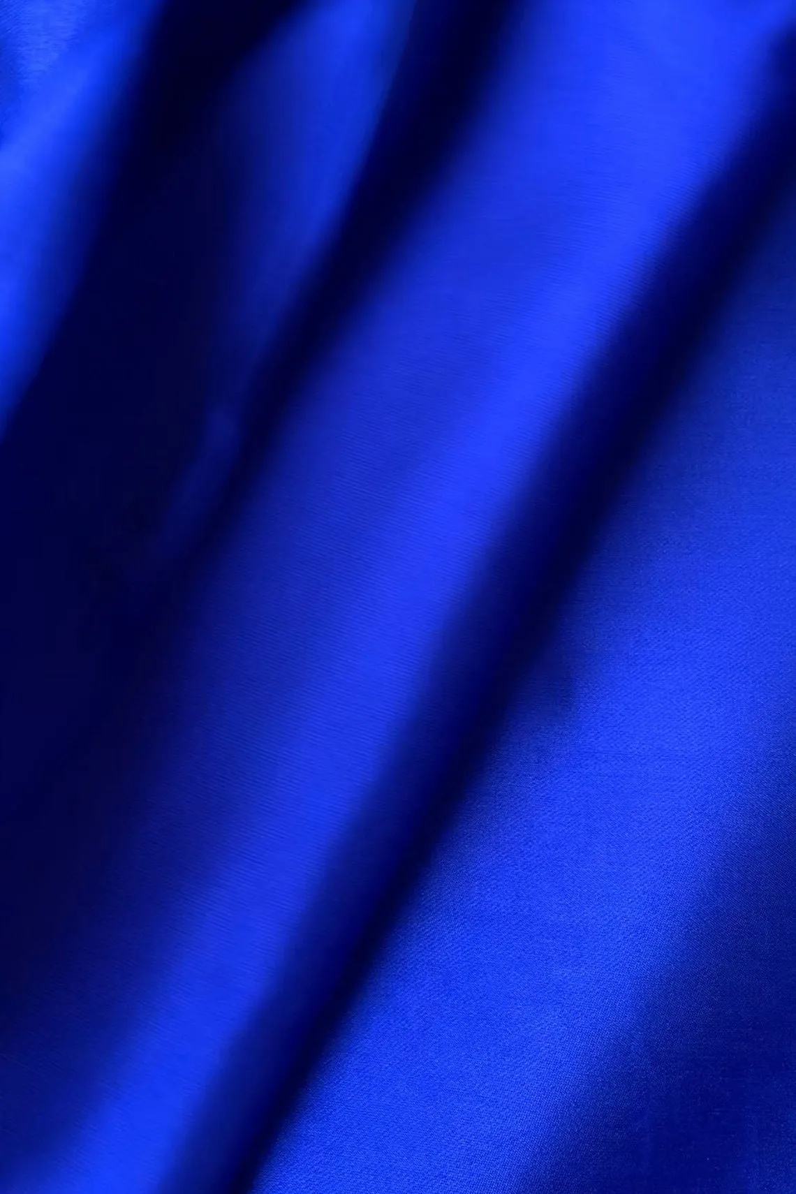 Royal Blue Silk fabric by the yard - Natural silk - Pure Mulberry Silk - Handmade in VietNam- Royal blue silk satin