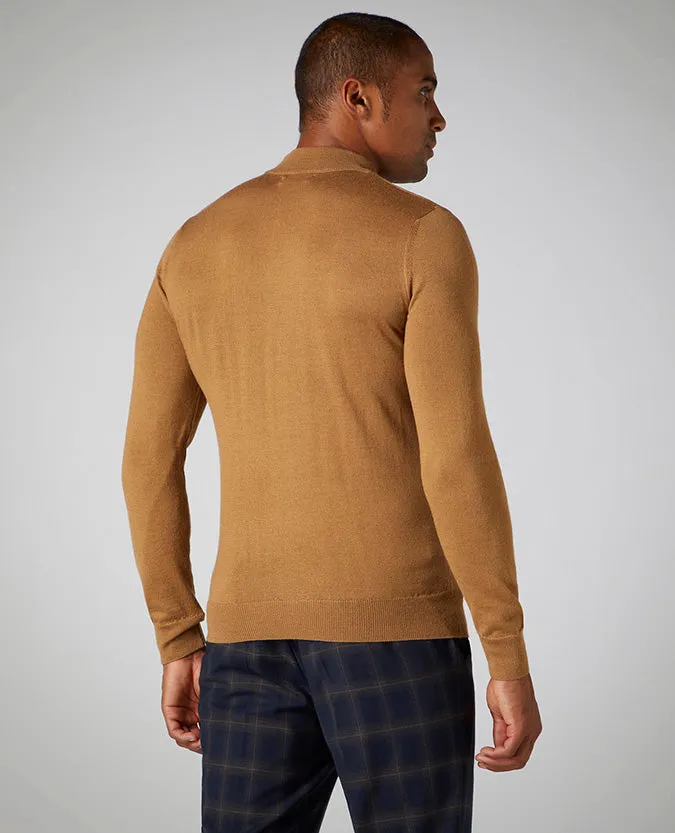 Slim Fit Merino Wool-Blend Turtle Neck Sweater