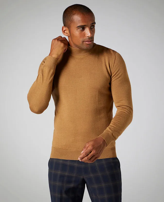 Slim Fit Merino Wool-Blend Turtle Neck Sweater