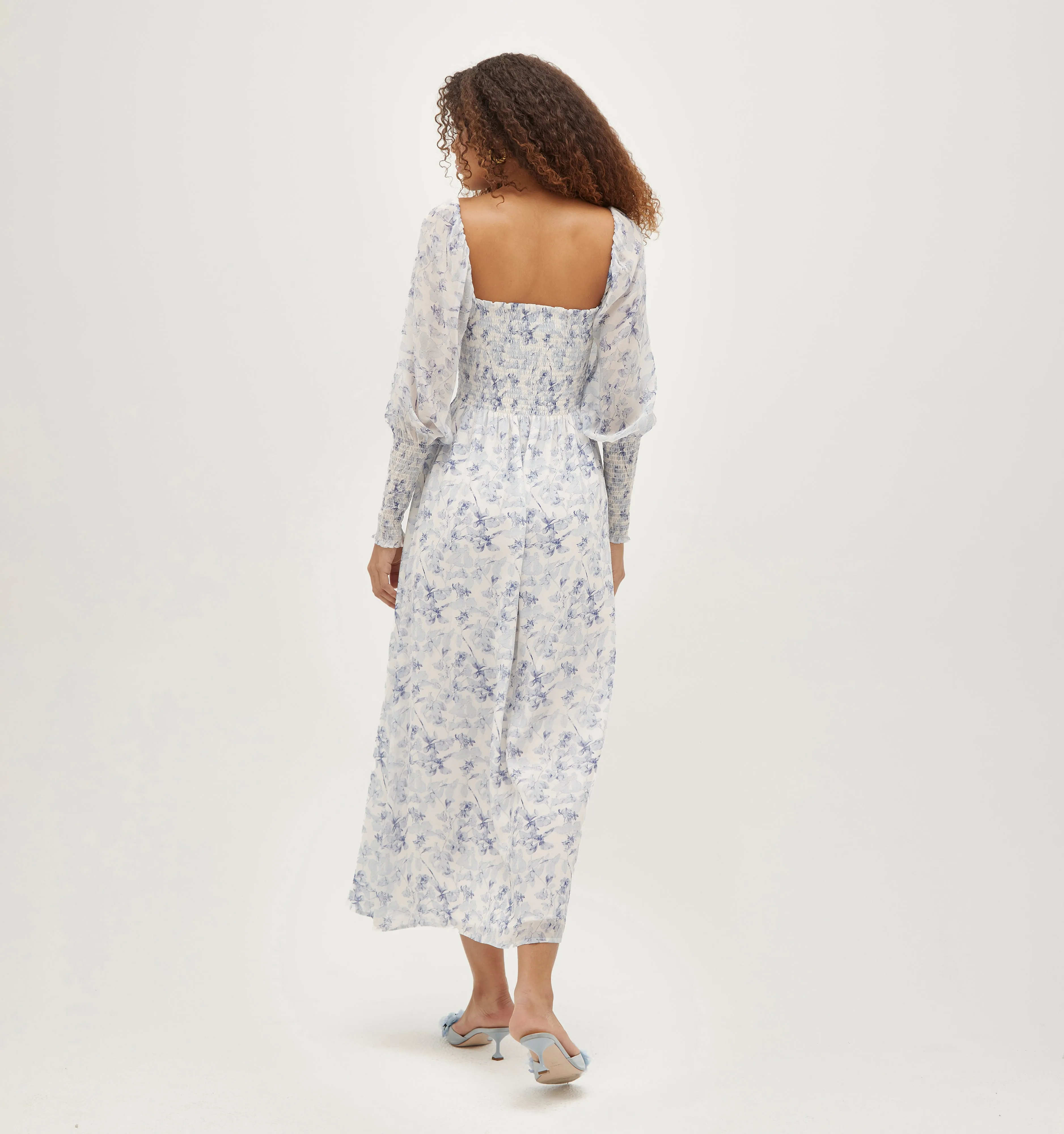 The Grace Maxi Nap Dress - Pressed Flowers Georgette