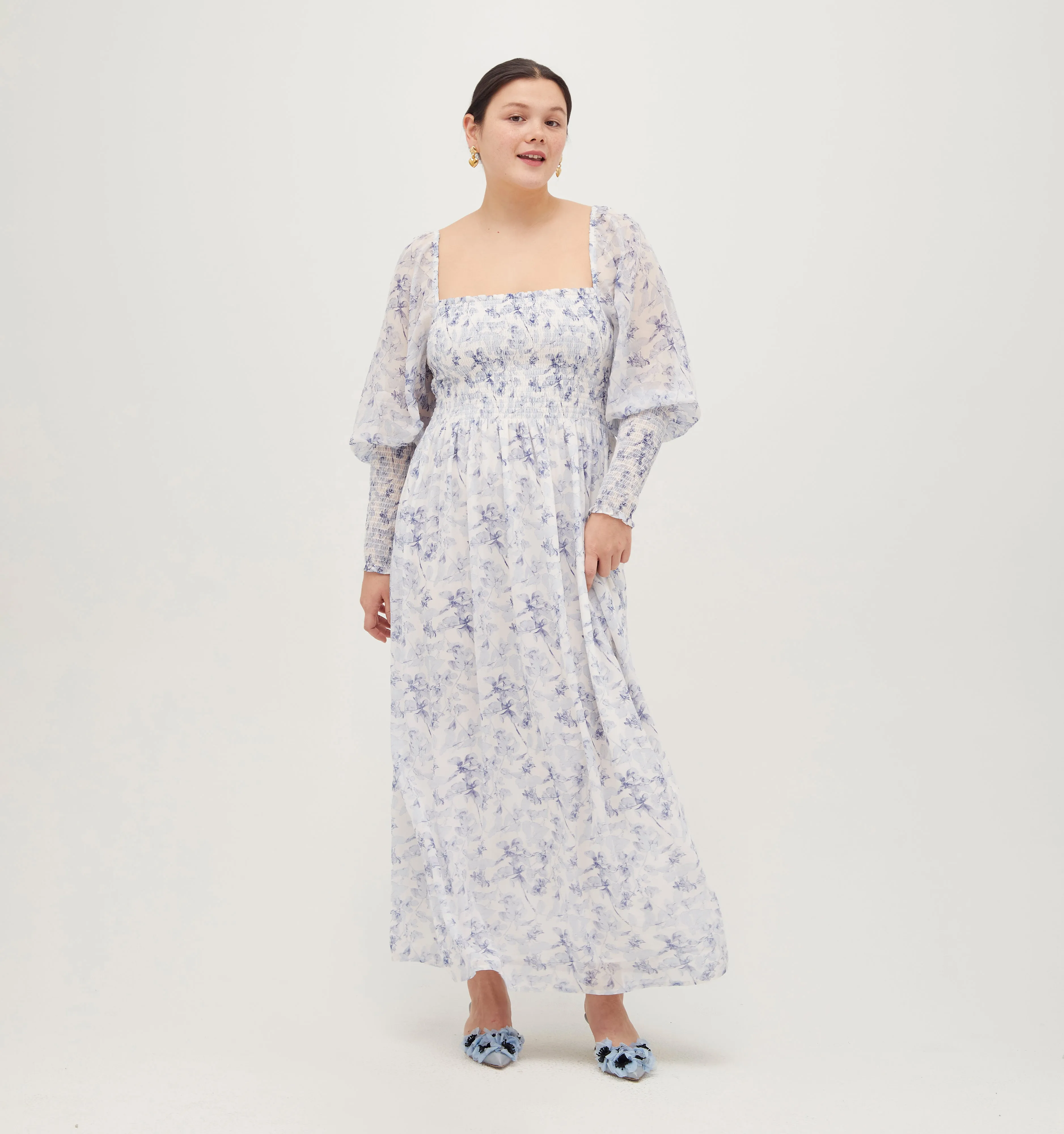 The Grace Maxi Nap Dress - Pressed Flowers Georgette