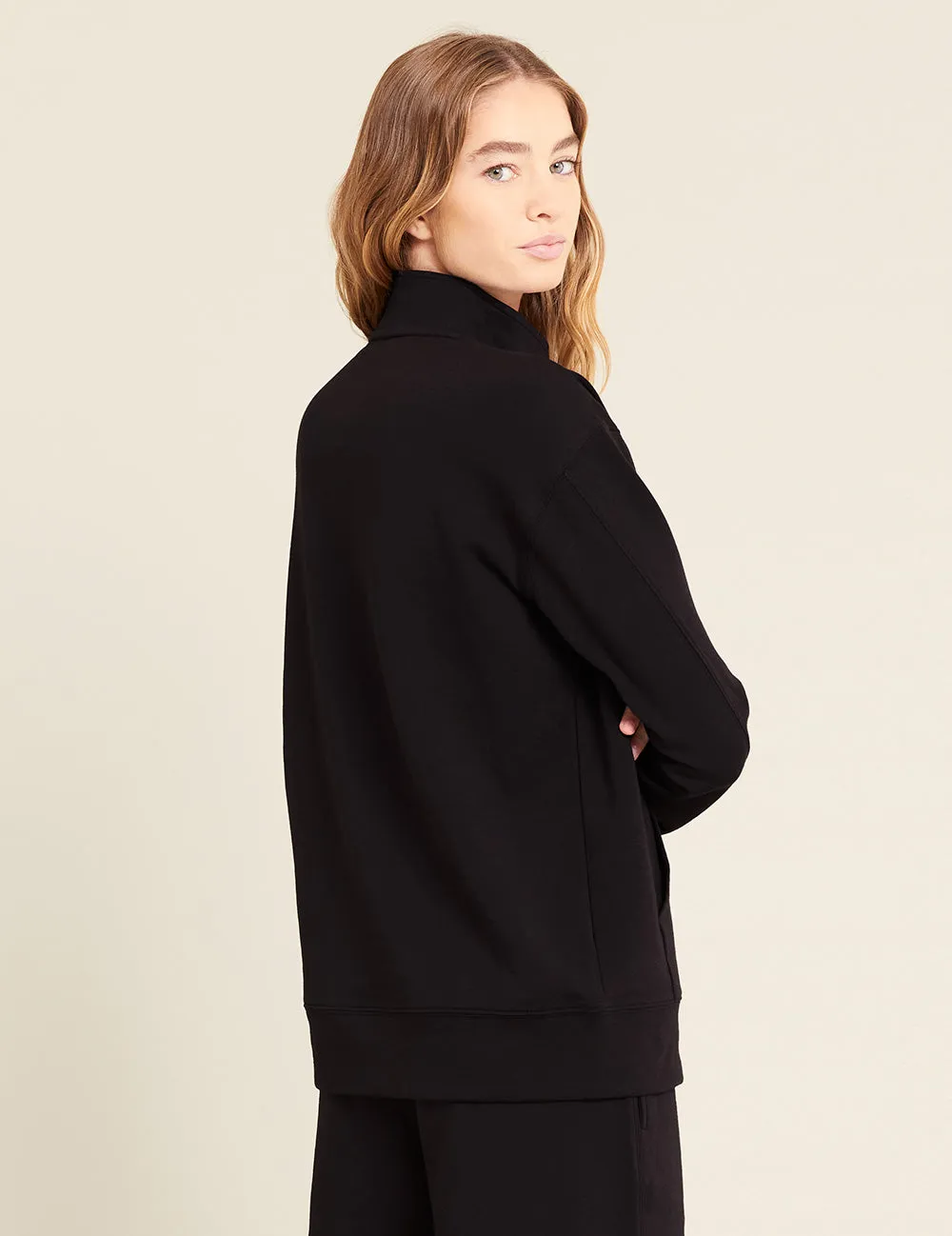 Unisex Quarter Zip Sweater - Black