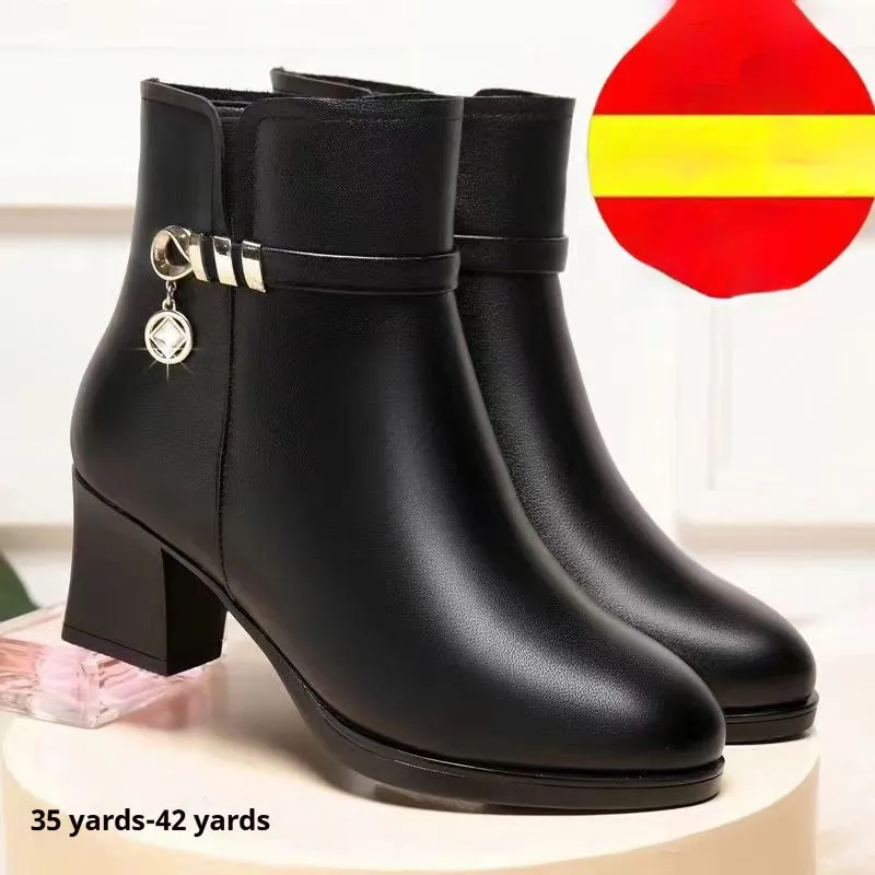 Velvet Thermal Non-slip Middle-aged And Elderly Female Boots