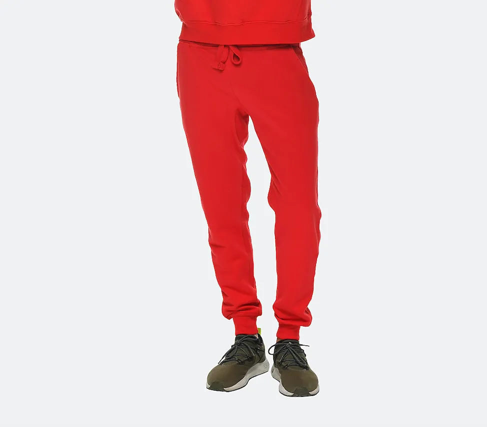 Venley Men's Red Slim-Fit MADE IN USA Fleece Joggers