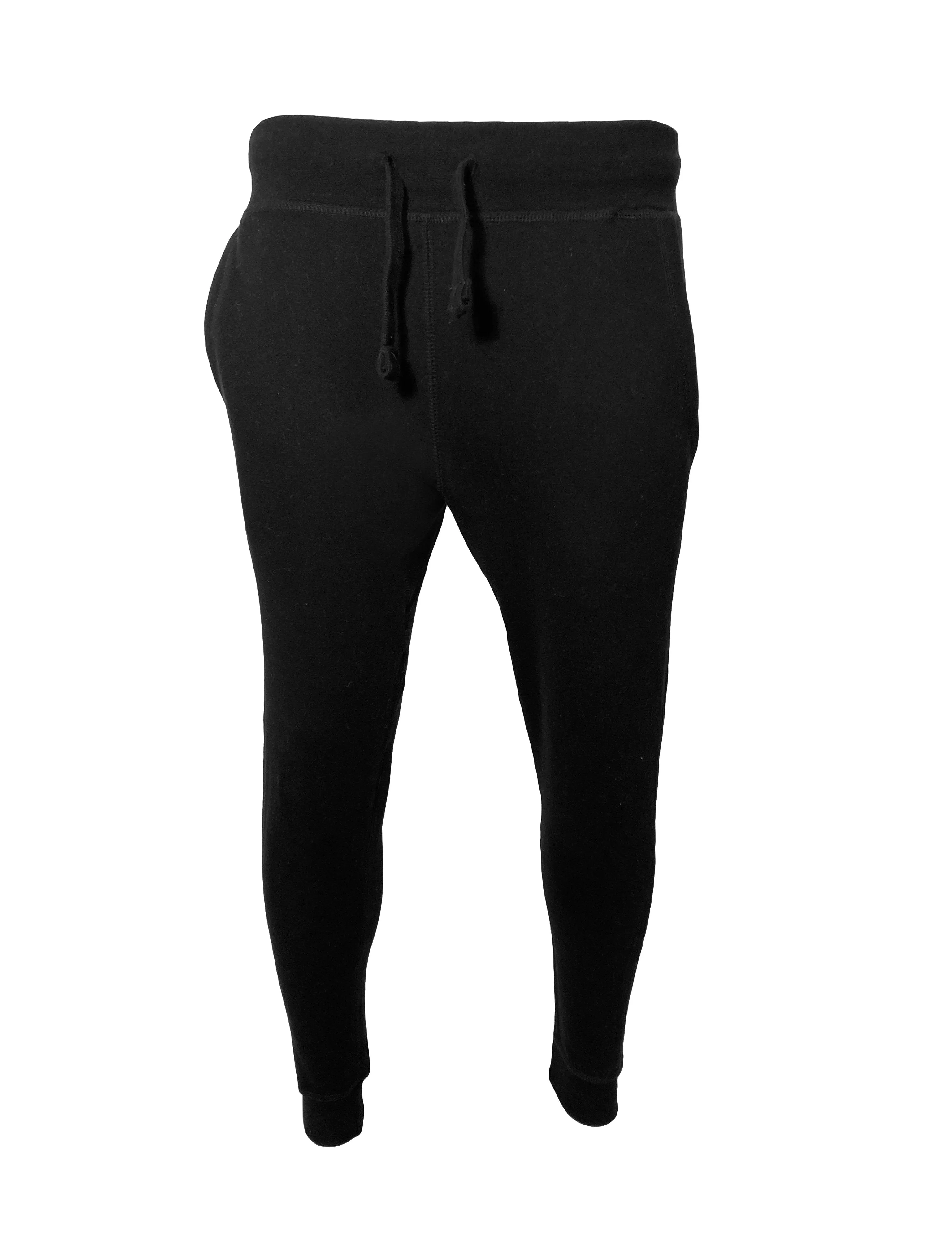 Venley Women's MADE IN USA Black Slim-Fit Fleece Joggers