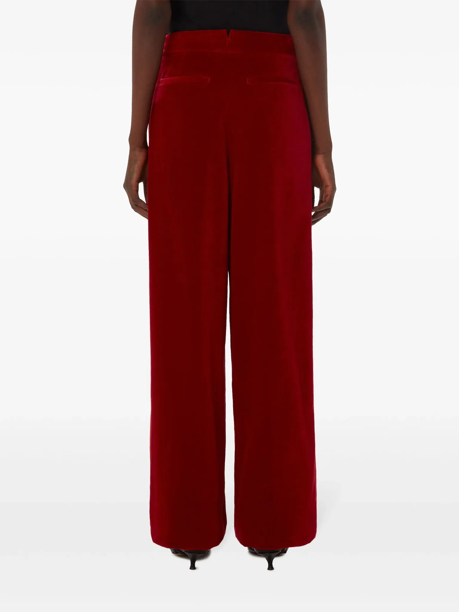 wide-leg mid-rise trousers