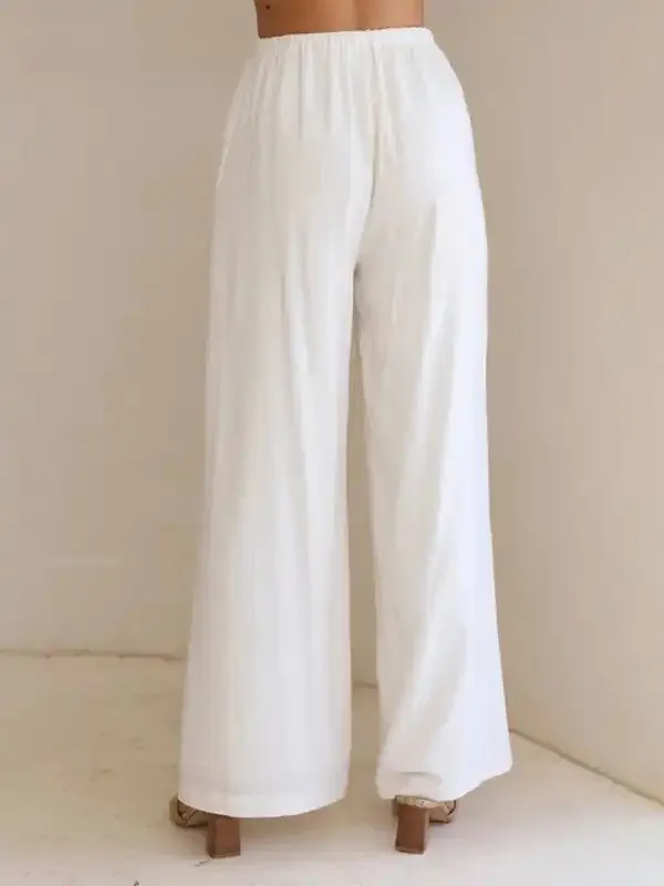 Women’s Solid Color Casual Loose Wide Leg Trousers