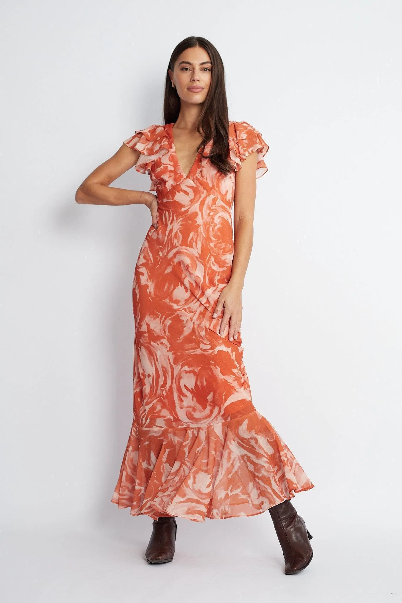 Zalika Dress - Orange Print