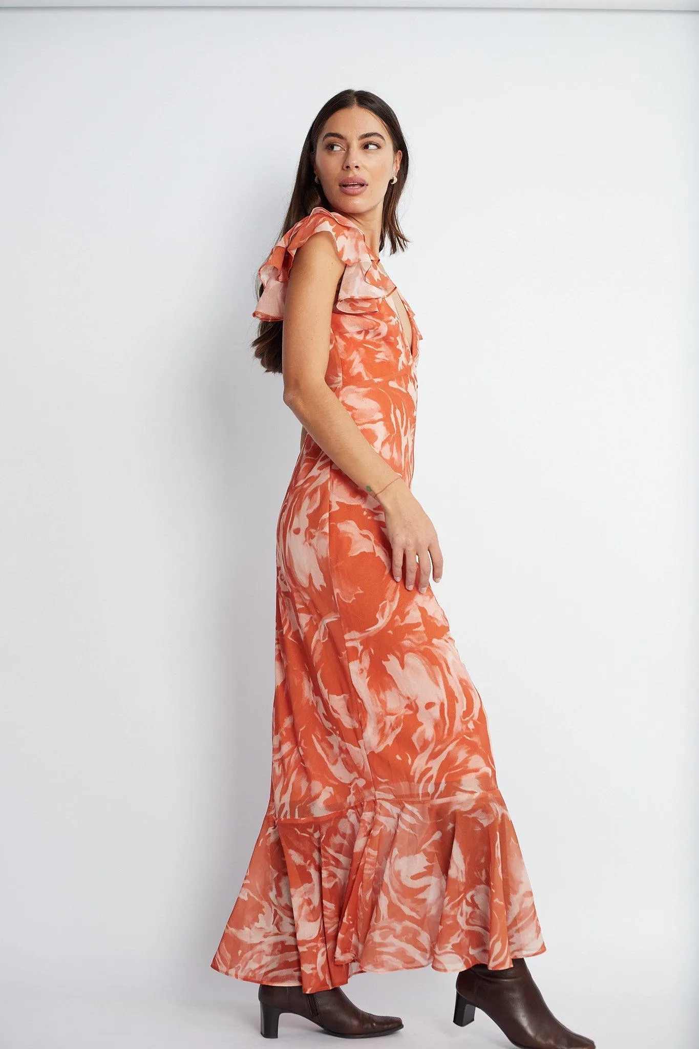 Zalika Dress - Orange Print