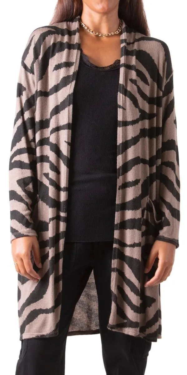 Zebra Knit Cardigan